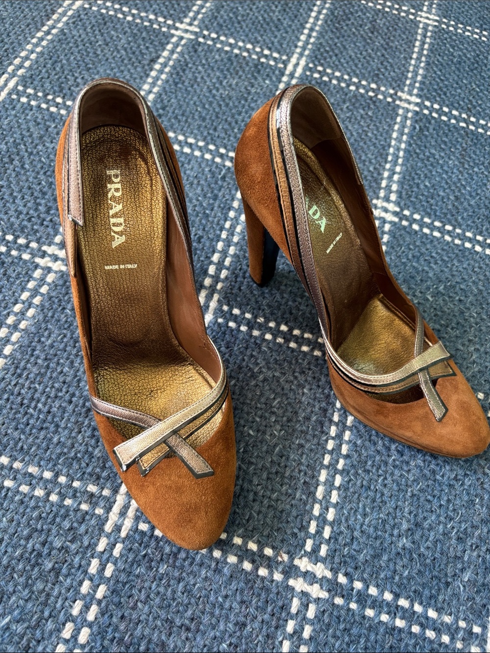 Prada Brown Suede High Heel Pumps sz 39